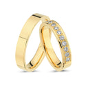 14kt. Vielsesring med 11 x 0,03ct. W-vs eller uden sten