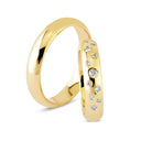 14 kt. Vielsesring med 0,15ct. W-vs eller uden sten