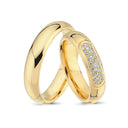 14 kt. Vielsesring med 0,28ct. W-vs i pavé