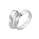 14kt. Vielsesring med 3 x 0,015ct. W-vs eller uden sten