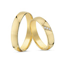 Blank 8kt. Vielsesring med 0,03ct. W-vs eller uden sten