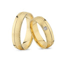 8kt. RG Vielsesring 0,07ct. W-vs