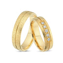 14kt. Vielsesring 5 x 0,025ct. W-vs eller uden sten