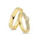 14kt. Vielsesring med 28x0,005+1x0,14ct. W-si eller uden sten