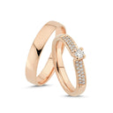 14kt. Vielsesring med 28x0,005+1x0,14ct. W-si eller uden sten