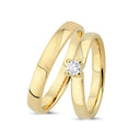14kt. Vielsesring med 0,14ct. W-si eller uden sten