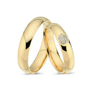 14 karat Vielsesring med 7x0,01ct. eller uden sten