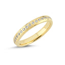 14kt. Vielsesring i 3mm. med 37x0,01ct. W-vs