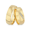 14kt. Vielsesring i 6mm. med 0,08ct. W-vs eller uden sten