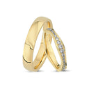 14kt. Vielsesring med 0,88ct. W-vs eller uden sten