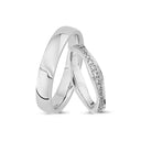14kt. Vielsesring med 0,88ct. W-vs eller uden sten