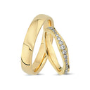 14kt. Vielsesring med 0,88ct. W-vs eller uden sten