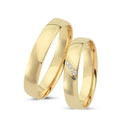 8kt. Vielsesring med 4 x 0,005ct. W-si eller uden sten