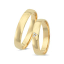 14kt. Vielsesring med 3 x 0,005ct. W-si eller uden sten