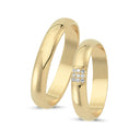 8kt. Vielsesring med 9 x 0,005ct. W-si eller uden sten