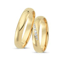 8 karat. Vielsesring med 0,09ct. W-vs eller uden sten