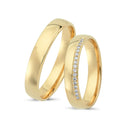 8kt. Vielsesring med 17 x 0,005ct. W-si eller uden sten