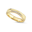 14kt. Vielsesring med i alt 0,10ct. W-vs