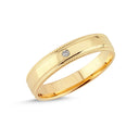 14kt. Vielsesring med milgrif med 0,02ct. W-vs