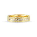 14kt. Vielsesring med milgrif med 11 x 0,01ct. W-vs