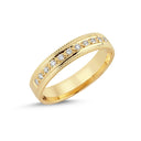14kt. Vielsesring med milgrif med 11 x 0,01ct. W-vs