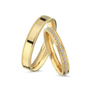 14 karat. vielsesring med milgrif m. 0,35ct. W-si eller uden sten