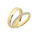 14 kt Vielsesring med 14 x 0,02ct. W-si eller uden sten