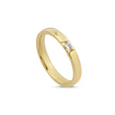 14kt. Vielsesring med 0,07ct. W-si eller uden sten