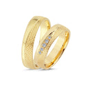 14karat. Vielsesring med 0,07ct. W-si eller uden sten
