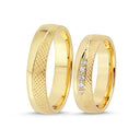 14karat. Vielsesring med 0,07ct. W-si eller uden sten