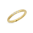 Hamret 14kt. Vielsesring med 1x0,02ct. w-si eller uden sten