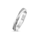 14kt. snoet hvidgulds ring m. 0,20ct. W-vs