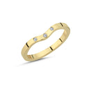 14kt. Vielsesring med 3 x 0,01ct. W-vs