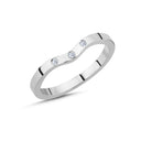 14kt. snoet hvidguld ring med 3 x 0,01ct. W-vs