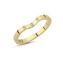 14kt. Vielsesring med 3 x 0,01ct. W-vs