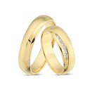 14kt. Vielsesring 6mm med 0,12ct. W-vs eller uden sten