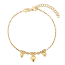 Sølvforgyldt armbånd kæde med kugler og hjerter.   Længde 17+ 4 cm.