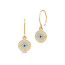 Protective eye earrings Turquoise and Black