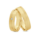 14kt. Vielsesring med 0,02ct. W-vs mat og blank eller uden sten