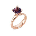 14kt. COCKTAIL ring med ametyst + 4 x 0,01ct. W-vs