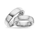 Hjerteringe 6 mm. 14 kt. hvidguld