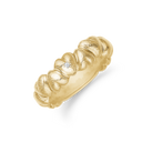 Hjerte vielsesring til hende 14 kt. rødguld m. 1x0,02 ct.