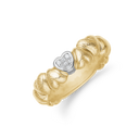 Hjerte vielsesring til hende 14 kt. rødguld - 2 farvet m. 2x0.007 ct. + 5x0.004 ct.