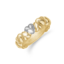 Hjerte vielsesring til hende 14 kt. rødguld - 2 farvet uden sten