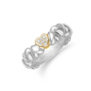 Hjerte vielsesring til hende 14 kt. hvidguld - 2 farvet m. 2x0.007 ct. + 5x0.004 ct.