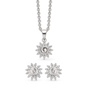 Sølv smykkesæt - sol spiral