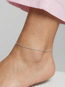 Kæde Asola Ankle – Sølv, med en poleret overflade