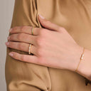 Armbånd Ellera Ovale - 18 kt. Forgyldt, med hvide zirkoner