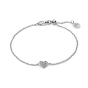 Armbånd Cuore - rhodineret, med hvide zirkoner