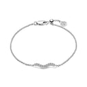 Armbånd Ellera Waves - rhodineret 925 sterling sølv, med hvide zirkoner